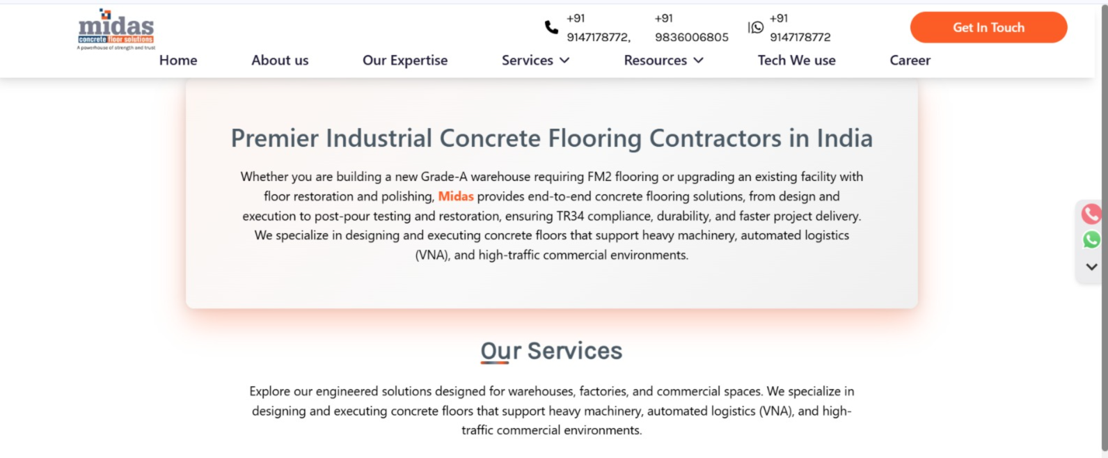 Midas Floor Homepage